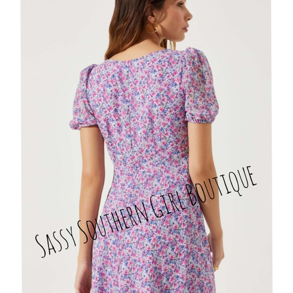 🆕⭐ ASTR The Label Purple Floral Maxi Dress - Picture 7 of 13